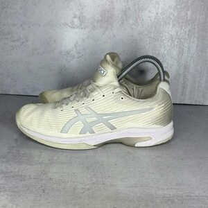 Asics Solution Speed Ff Womens Sz 6.5 White Gray Athletic Tennis Shoes